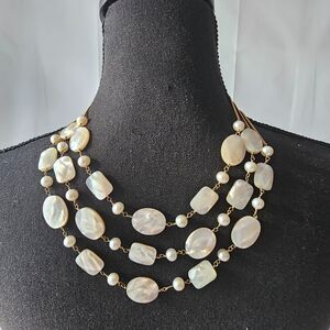 Lia Sophia Kiam Family Mother of Pearl & Faux Pearl Multi-Strand Necklace